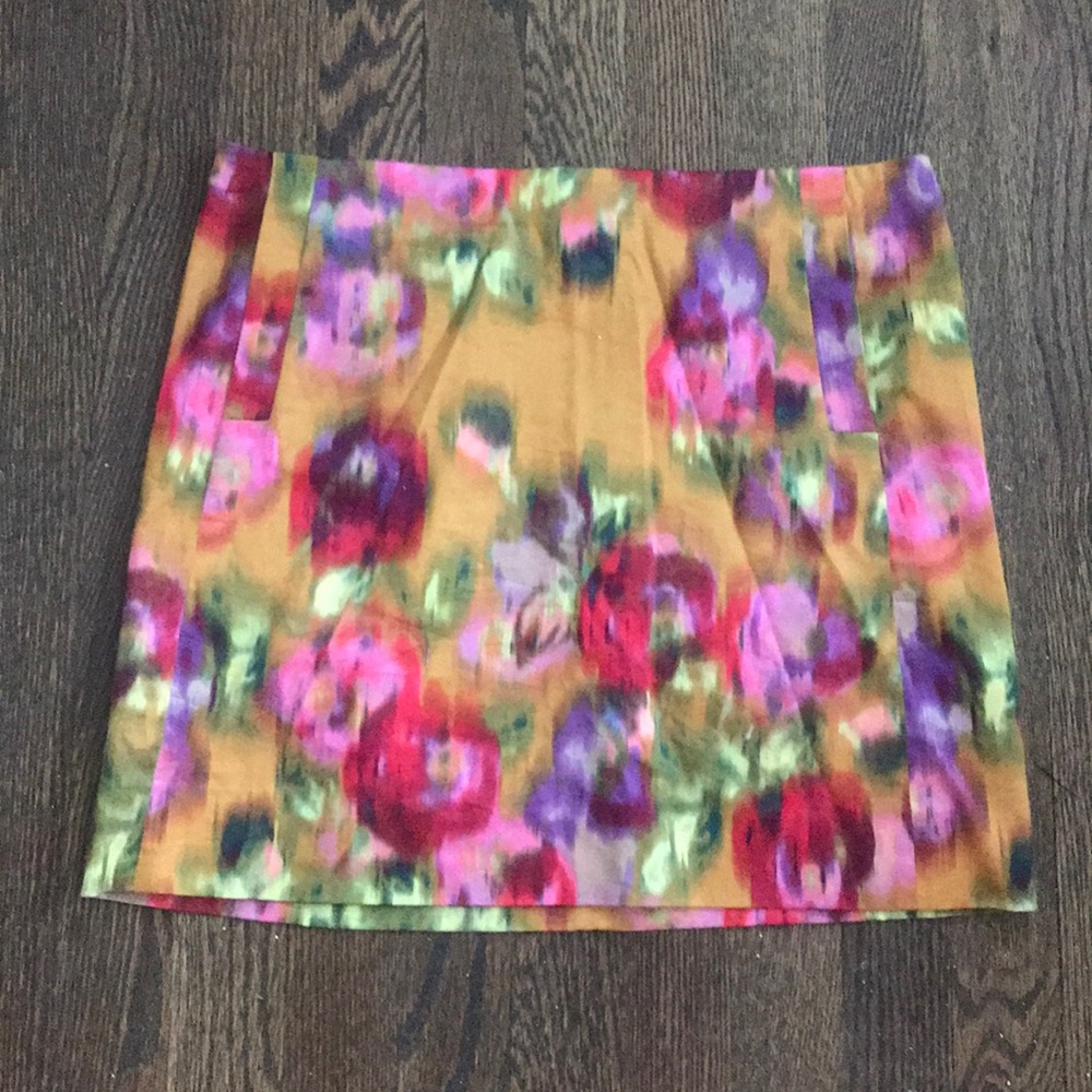 J.Crew multi color floral mini skirt size 4